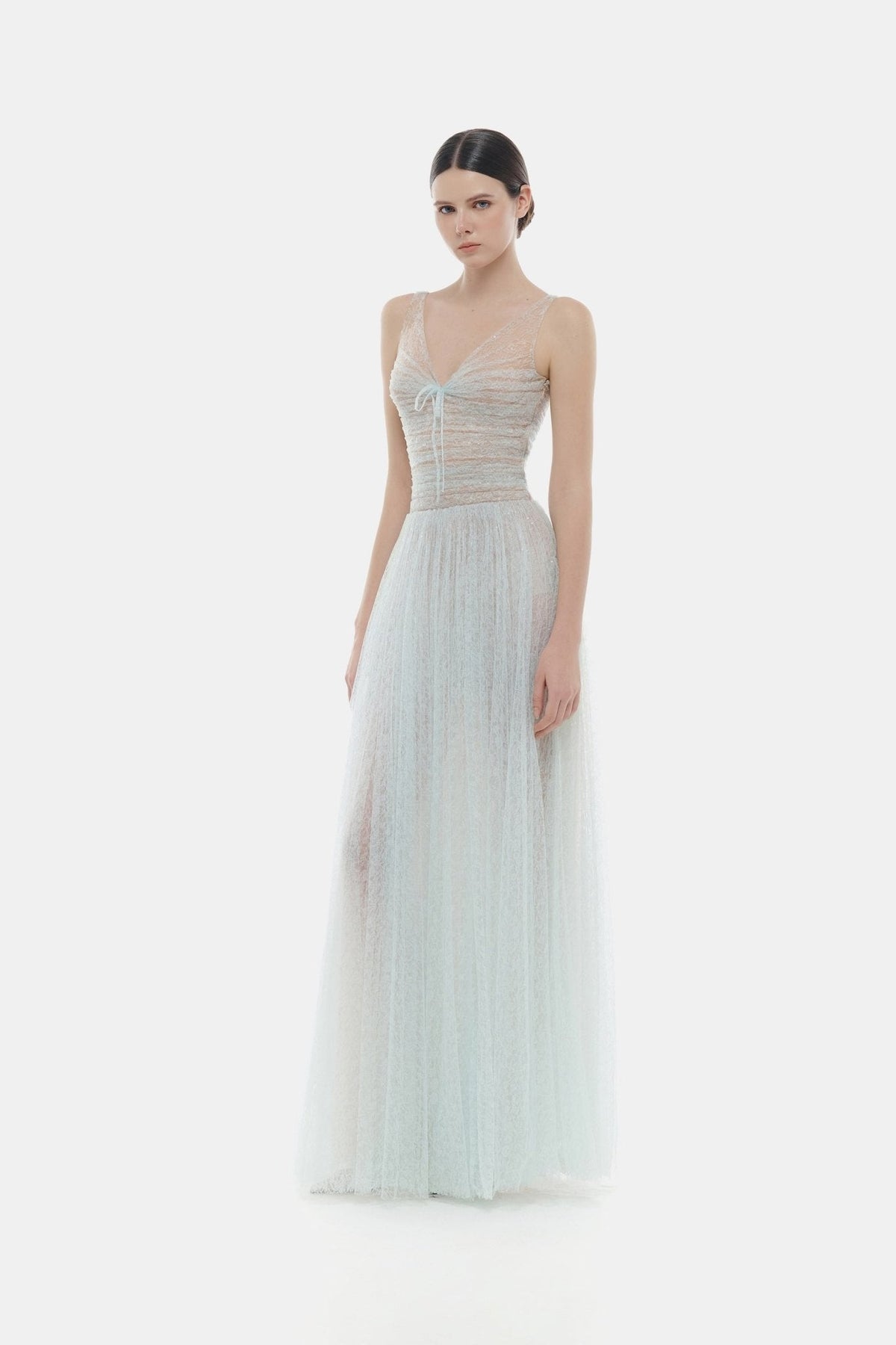 Blue Drapped Maxi Dress by Montsand