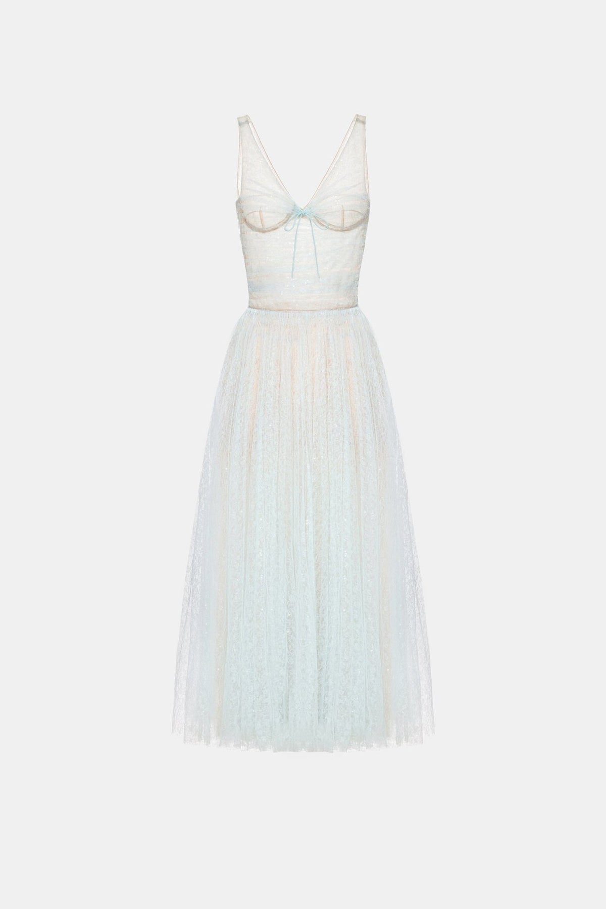 Blue Drapped Midi Dress by Montsand