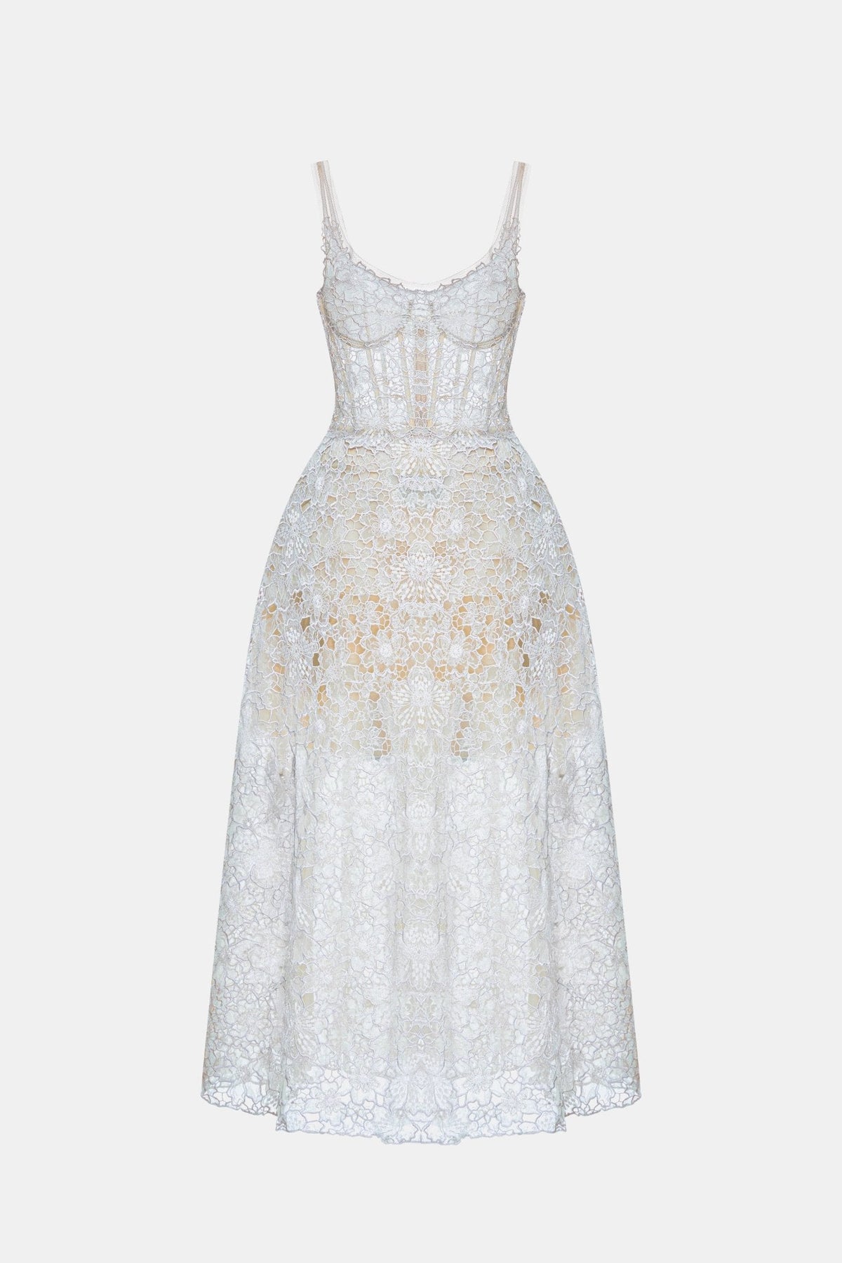 Blue Flower Lace Maxi Dress by Montsand