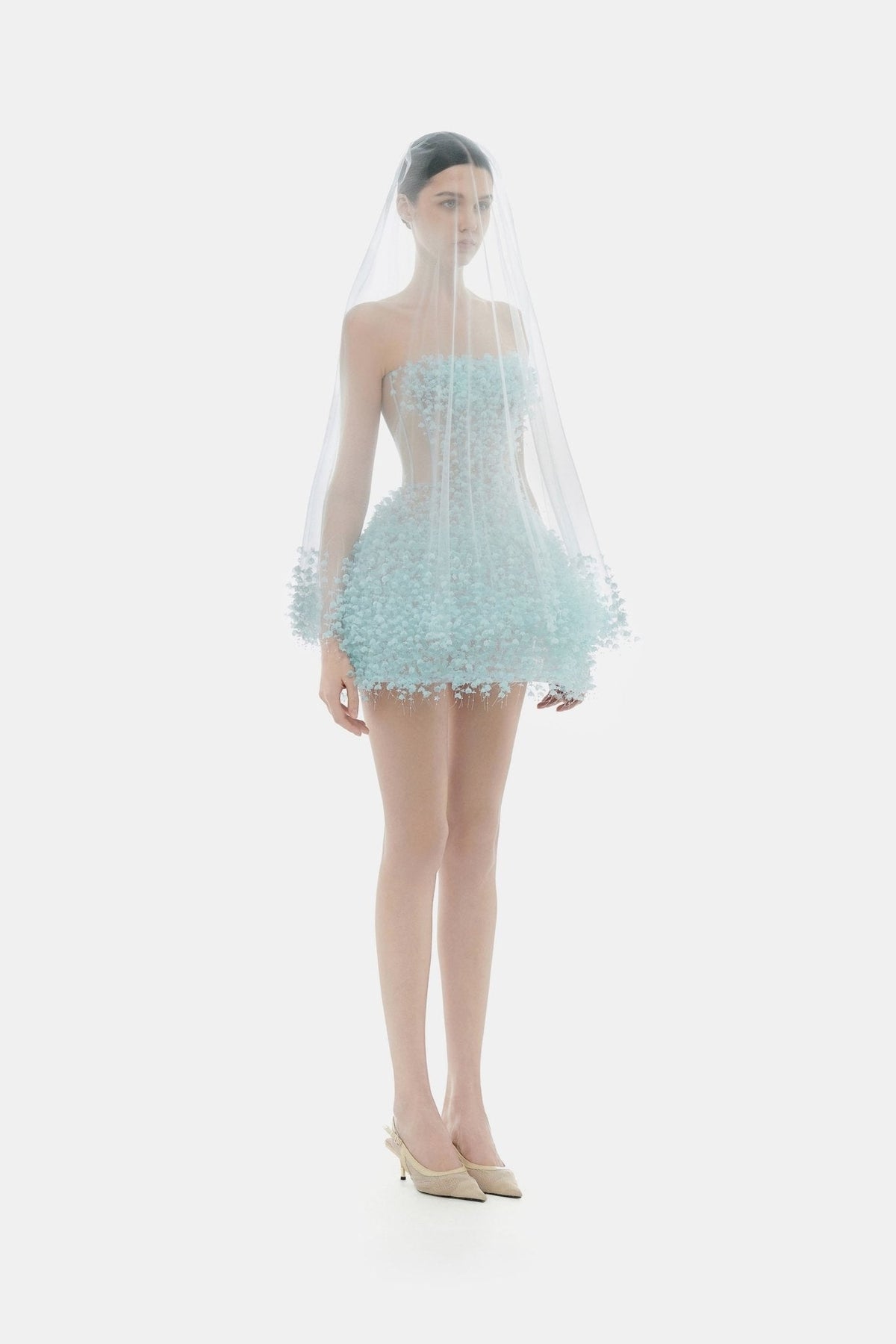 Blue Flowers Mini Dress by Montsand