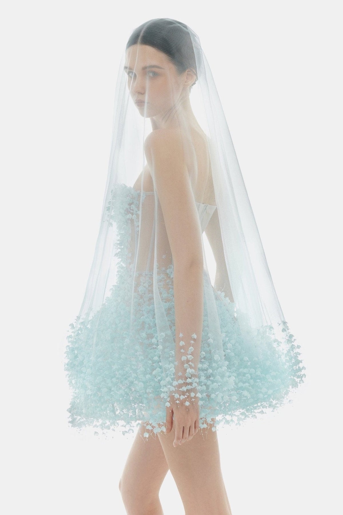 Blue Flowers Mini Dress by Montsand