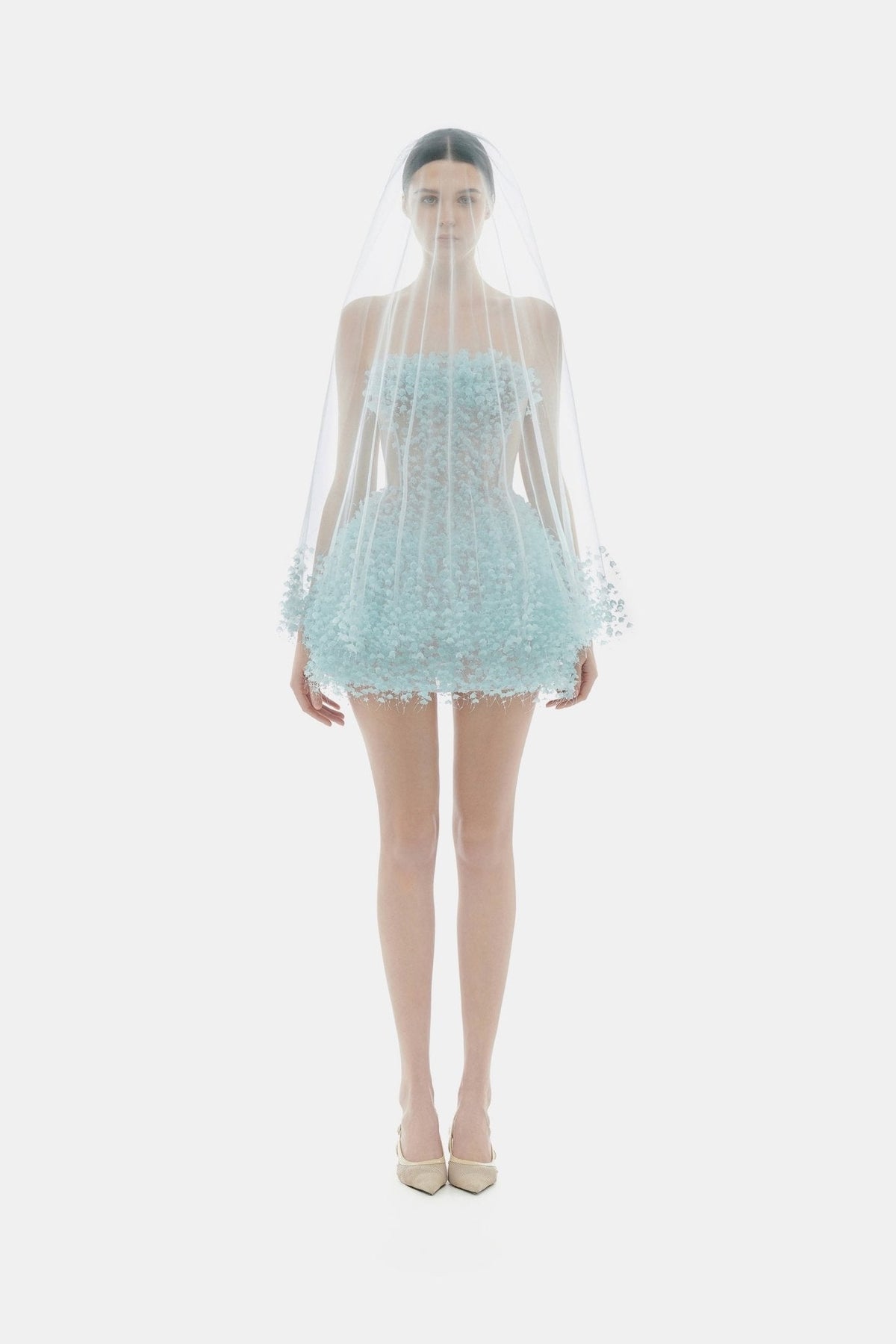 Blue Flowers Mini Dress by Montsand
