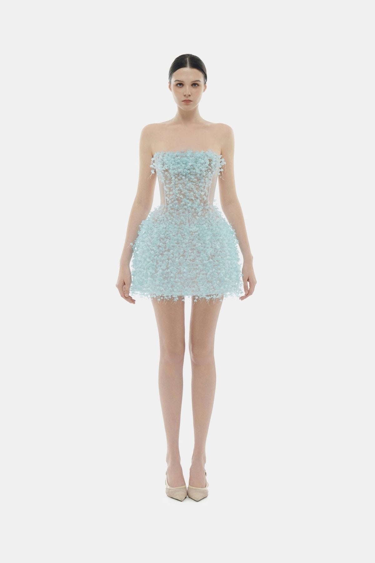 Blue Flowers Mini Dress by Montsand