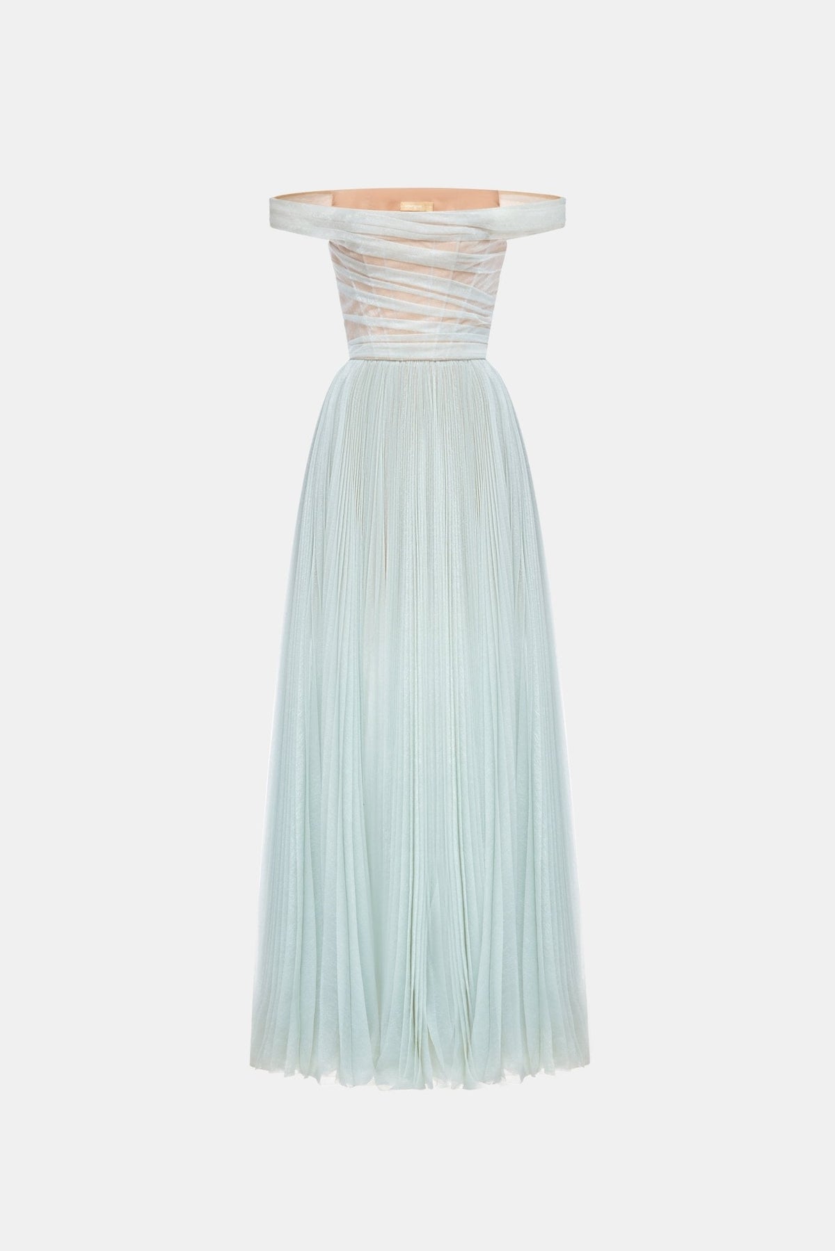 Blue Off-shoulder Maxi Dress by Montsand