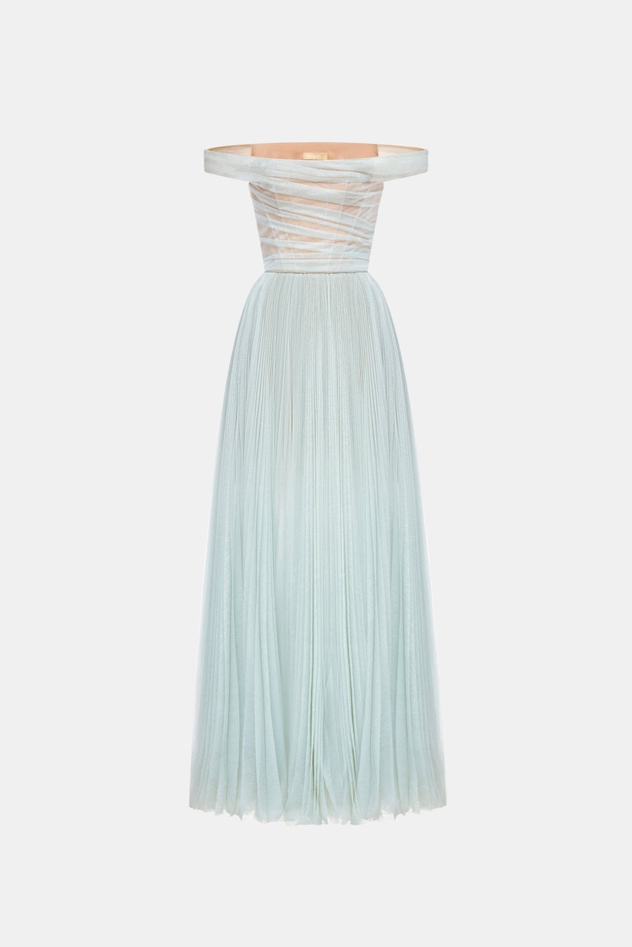 Blue Off-shoulder Maxi Dress