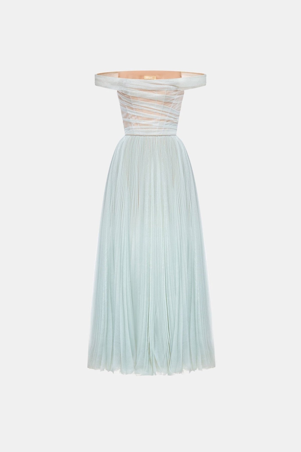 Blue Off-shoulder Midi Dress by Montsand