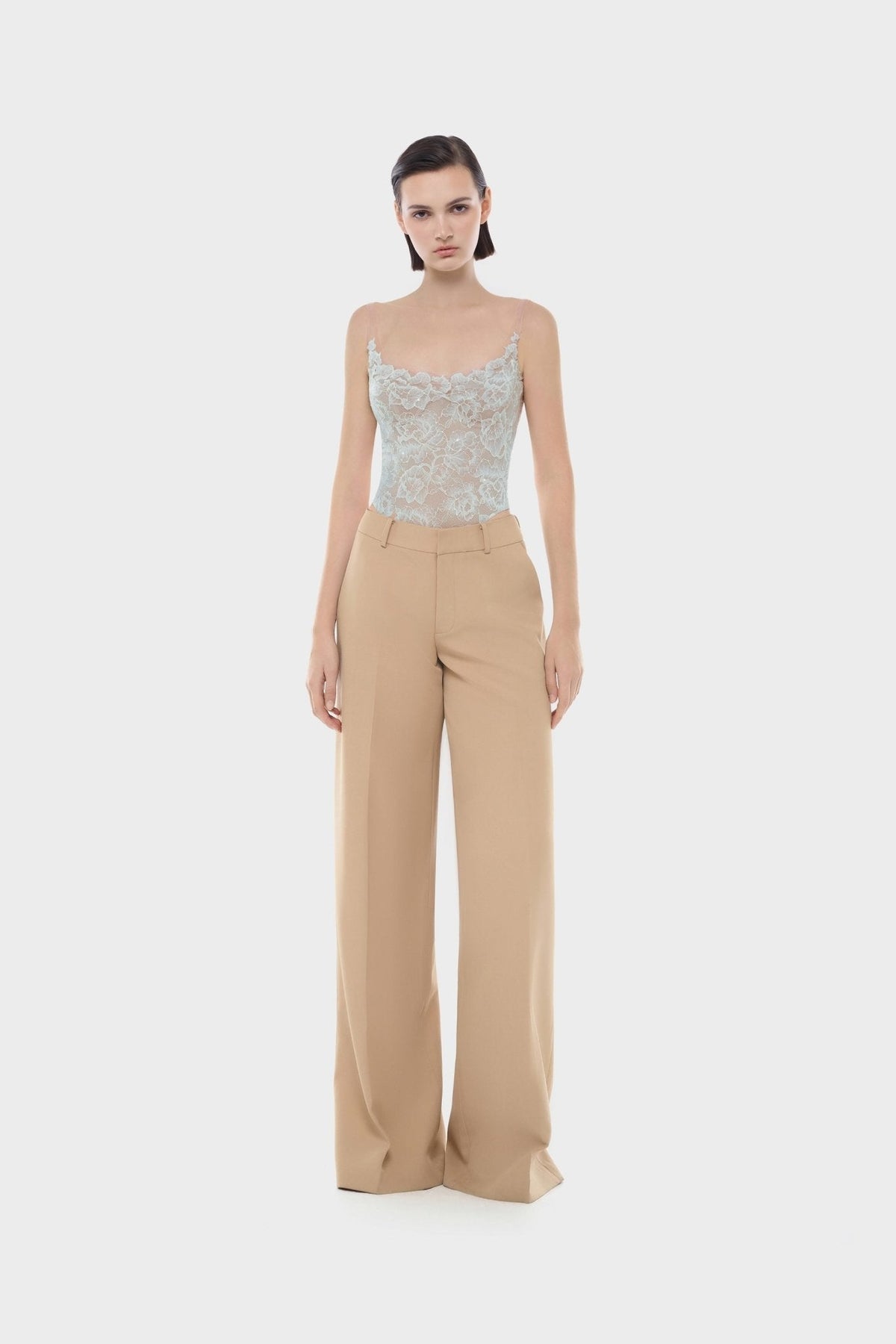 Blue Sheer Lace Top by Montsand