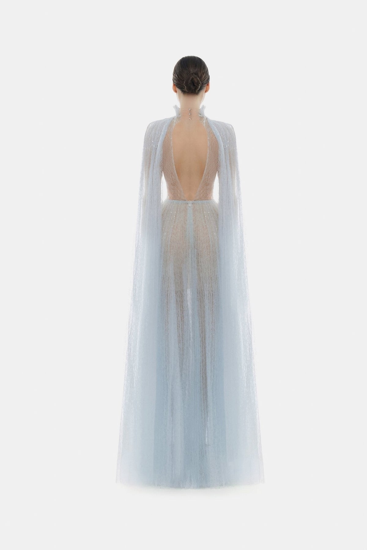Blue Smocked Lace Maxi Dress by Montsand