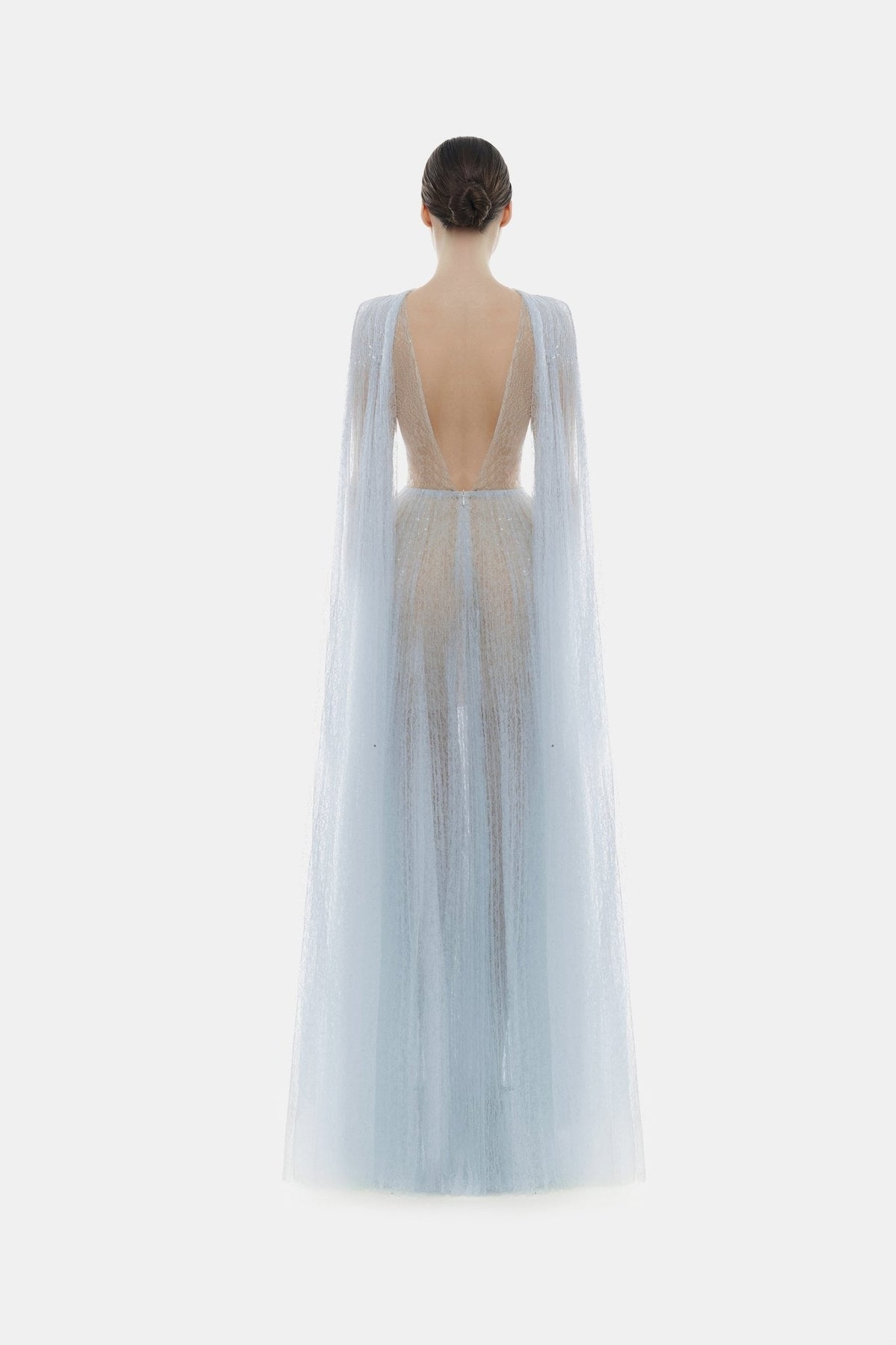 Blue Smocked Round-neck Maxi Dress by Montsand
