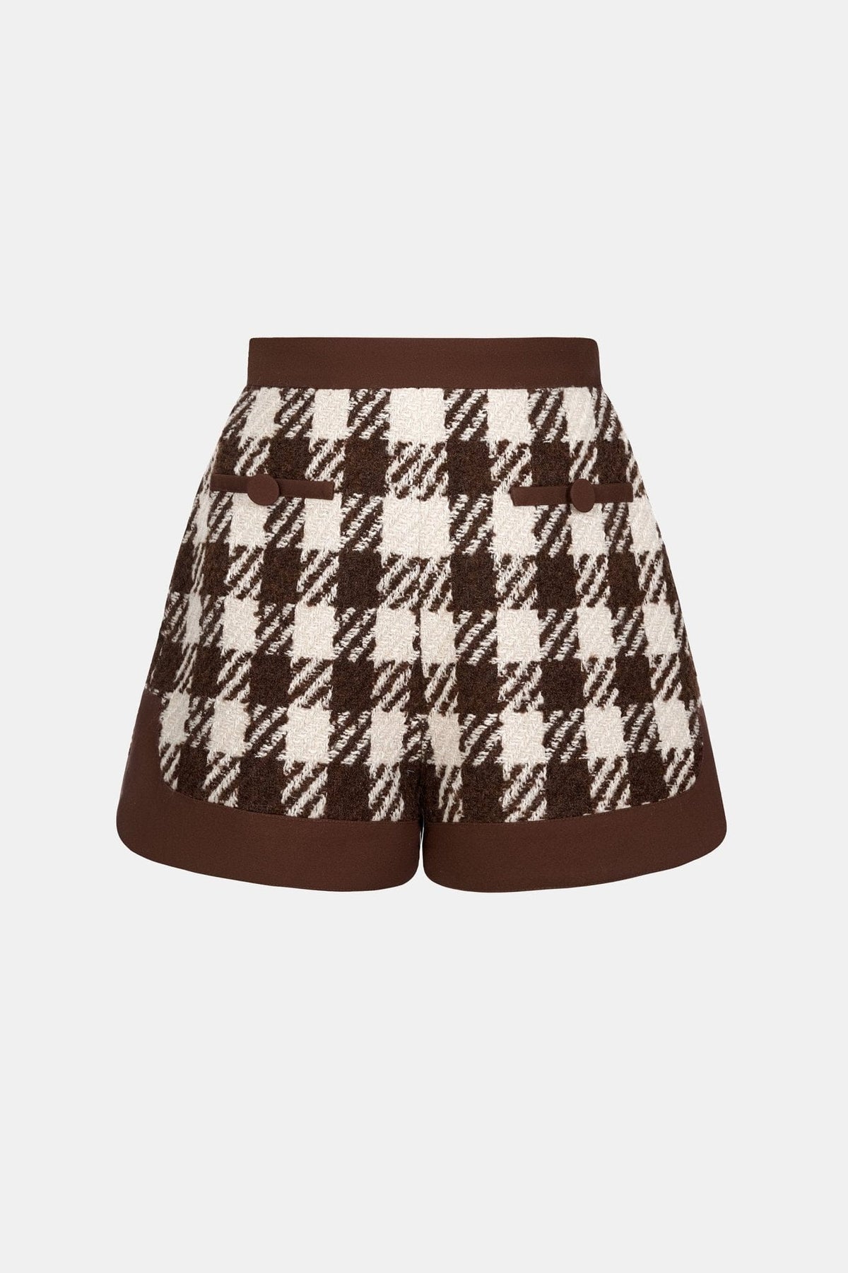 Brown Checkered Shorts by Montsand