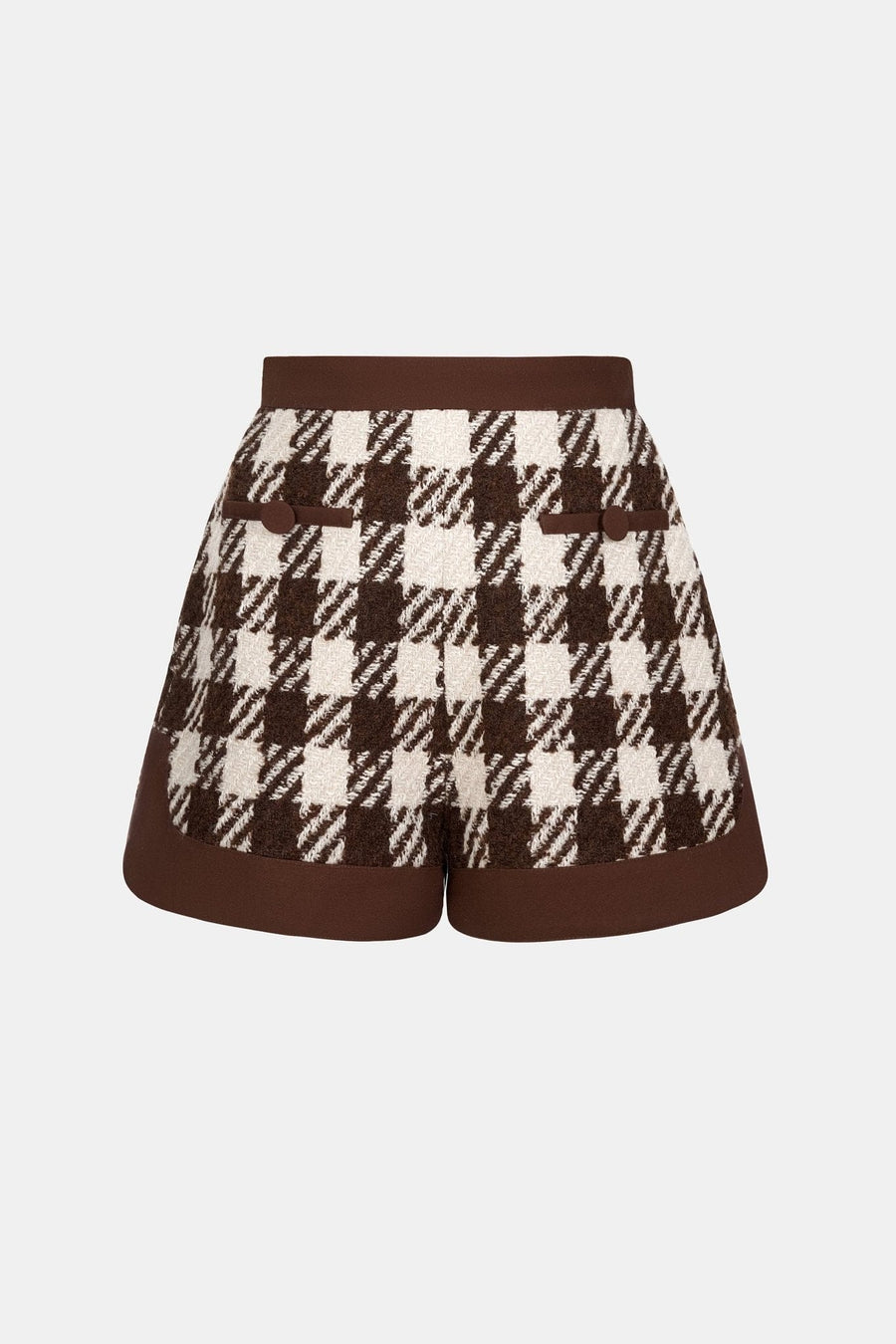 Brown Checkered Shorts