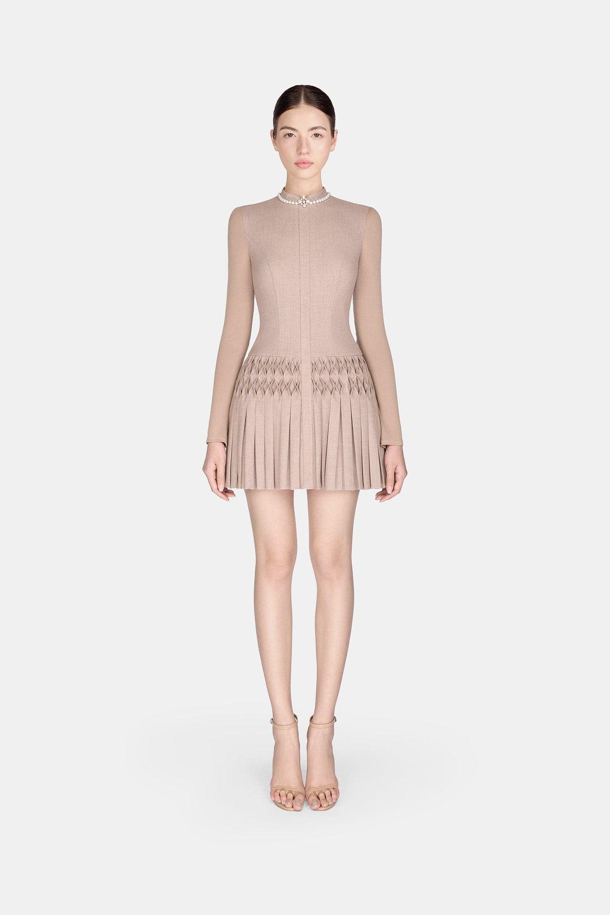 Brown Smocked Mini Dress by Montsand