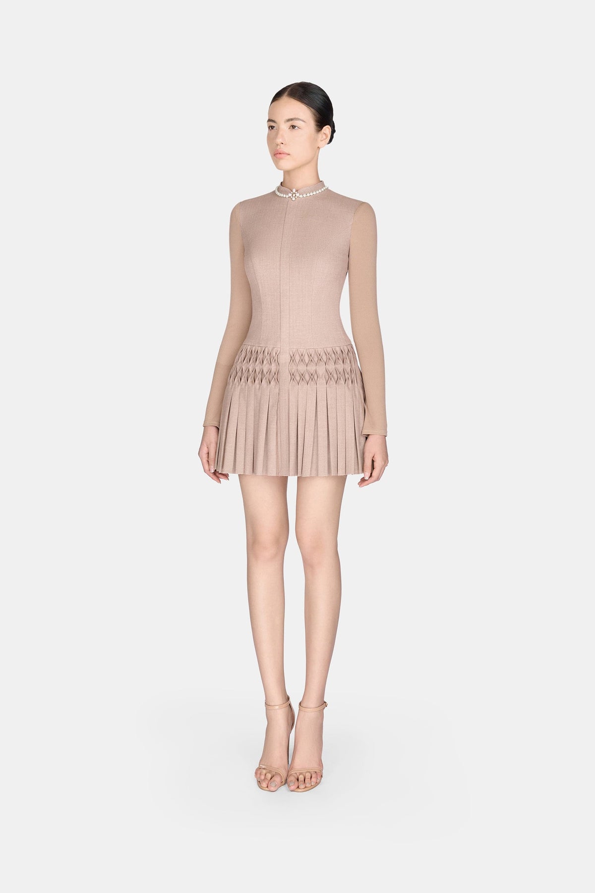 Brown Smocked Mini Dress by Montsand