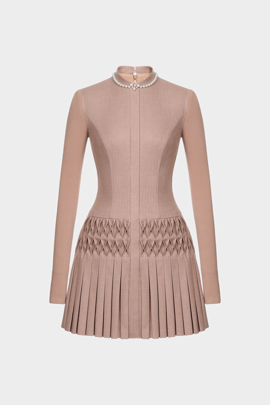 Brown Smocked Mini Dress