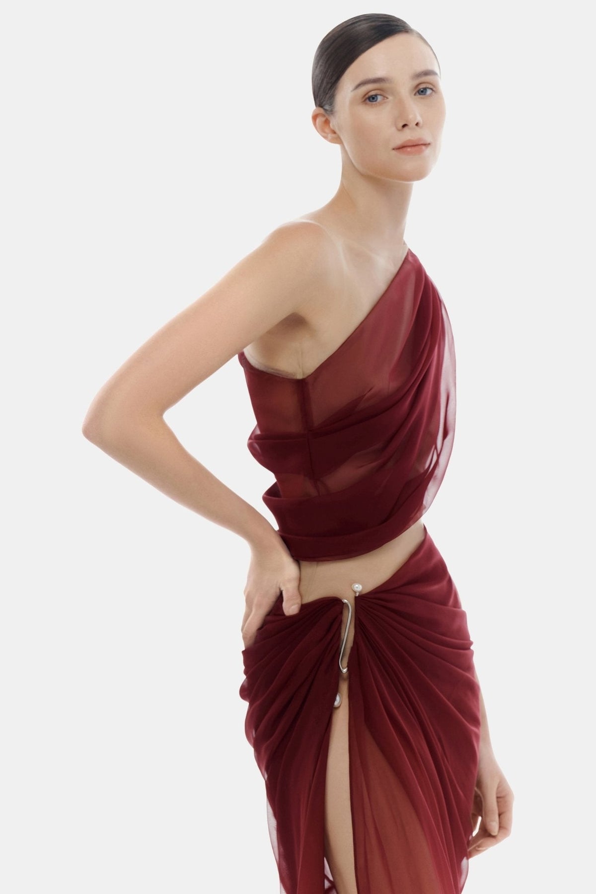 Burgundy Draped Top by Montsand