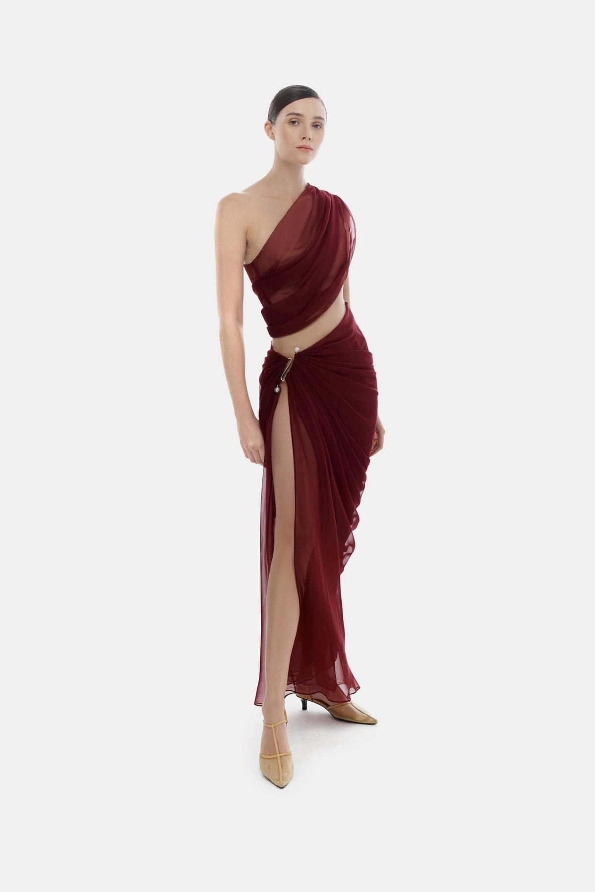 Burgundy Draped Top by Montsand