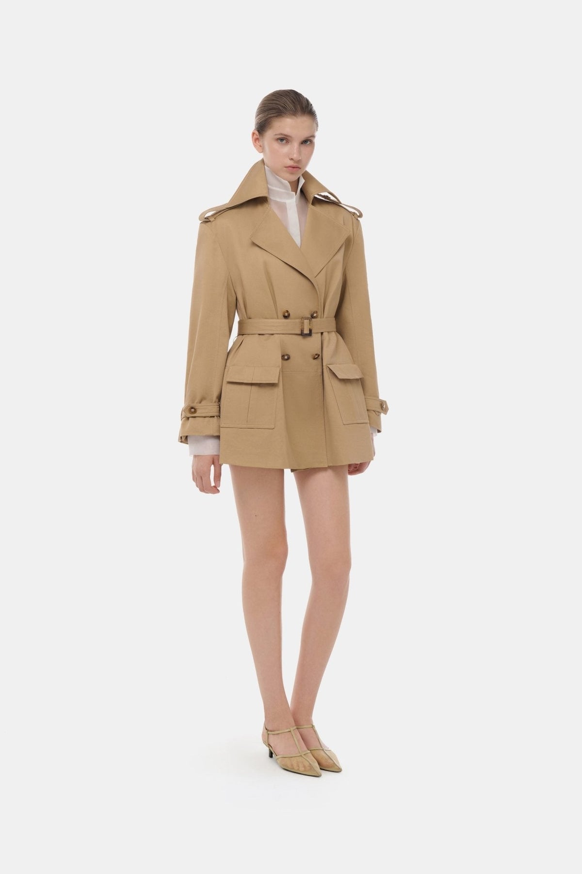 Camel Trench Dress by Montsand