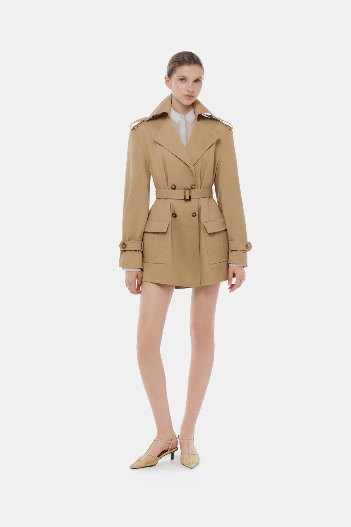 Camel Trench Dress by Montsand