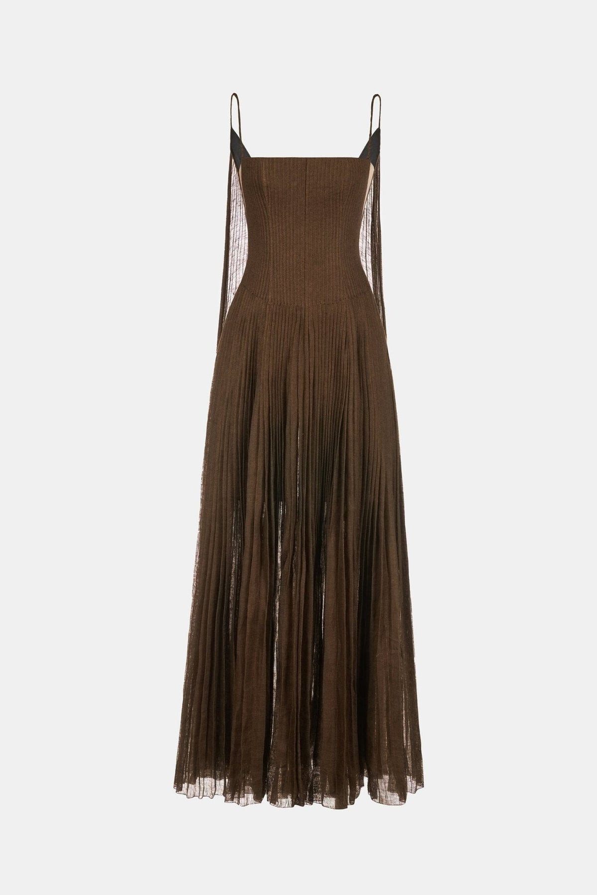 Chocolate Linen Maxi Dress by Montsand