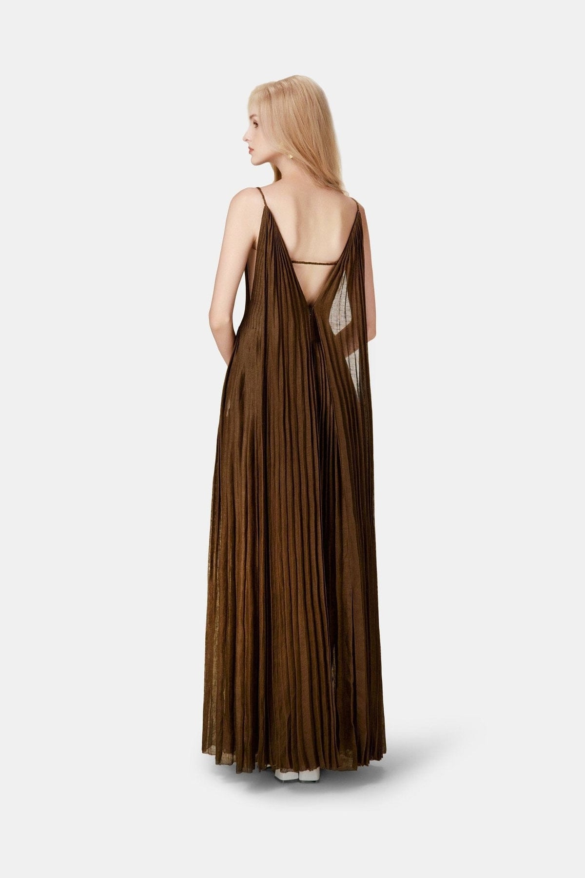 Chocolate Linen Maxi Dress by Montsand