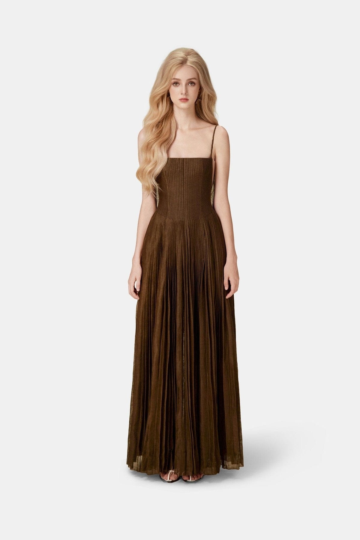 Chocolate Linen Maxi Dress by Montsand
