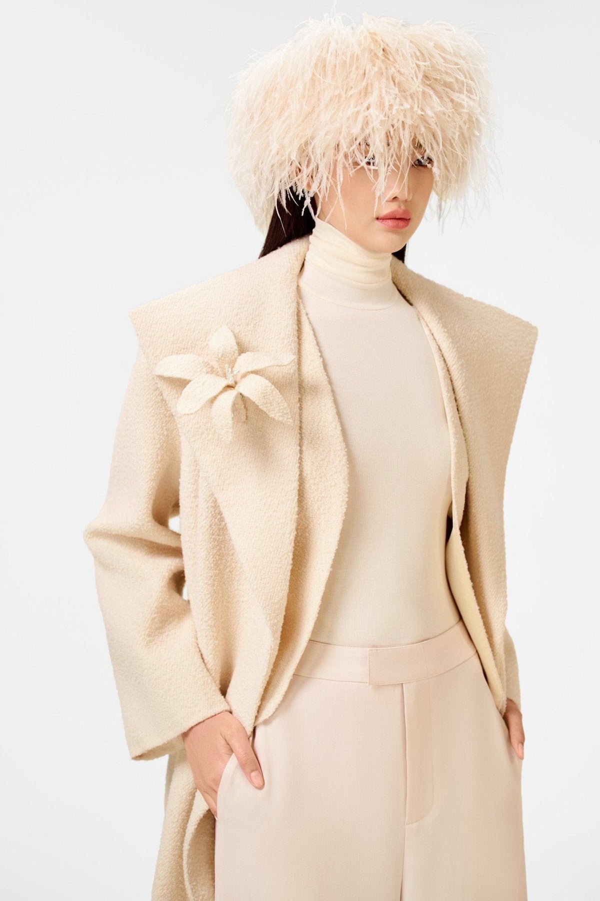 Cream Trench Coat by Montsand