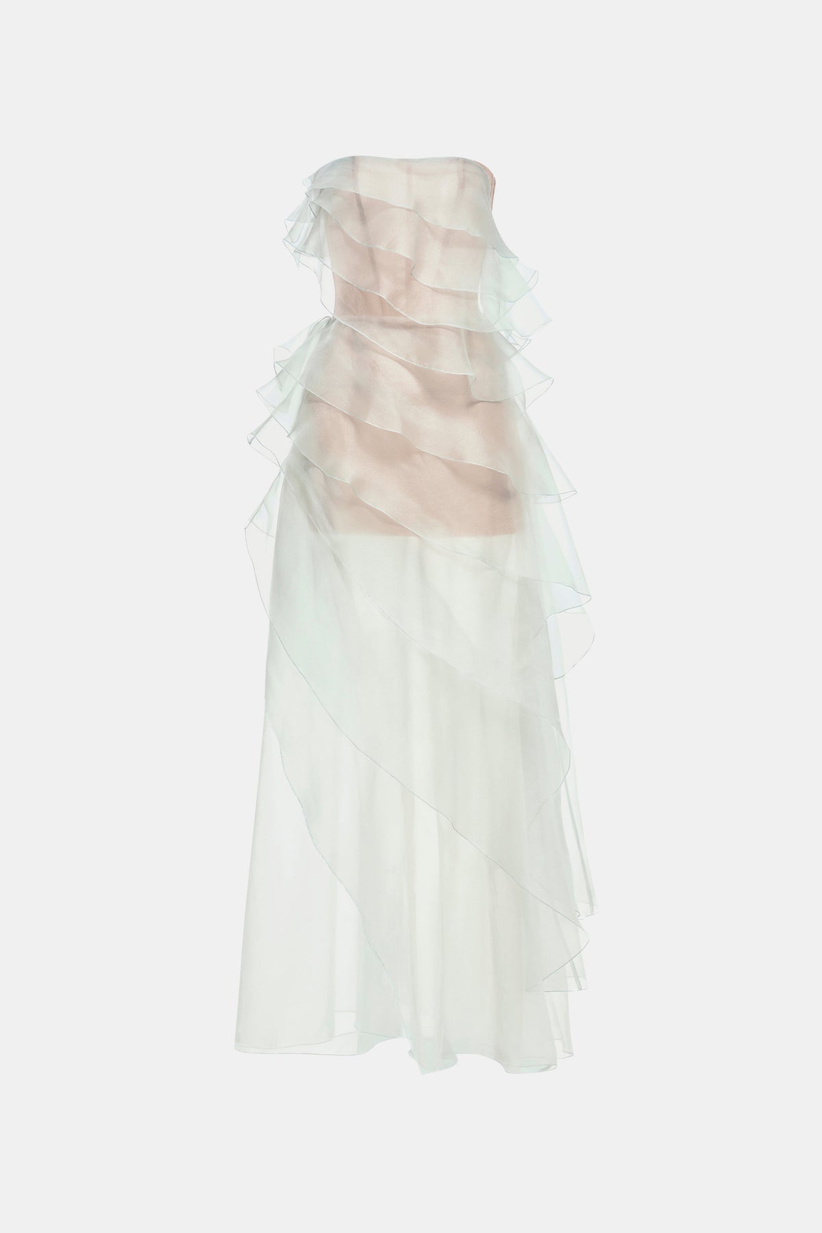 Mint Tiered Strapless Dress by Montsand