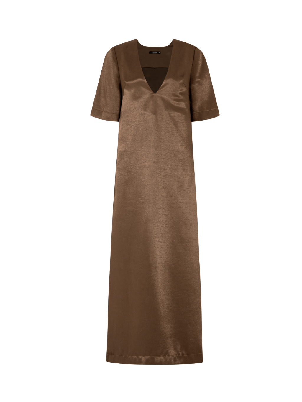 Deep V-Neck Satin Maxi Dress by COCOSIN