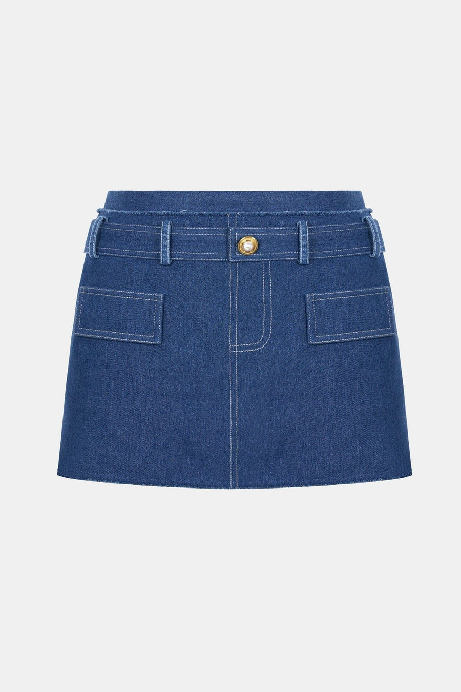 Denim Tweed Mini Skirt