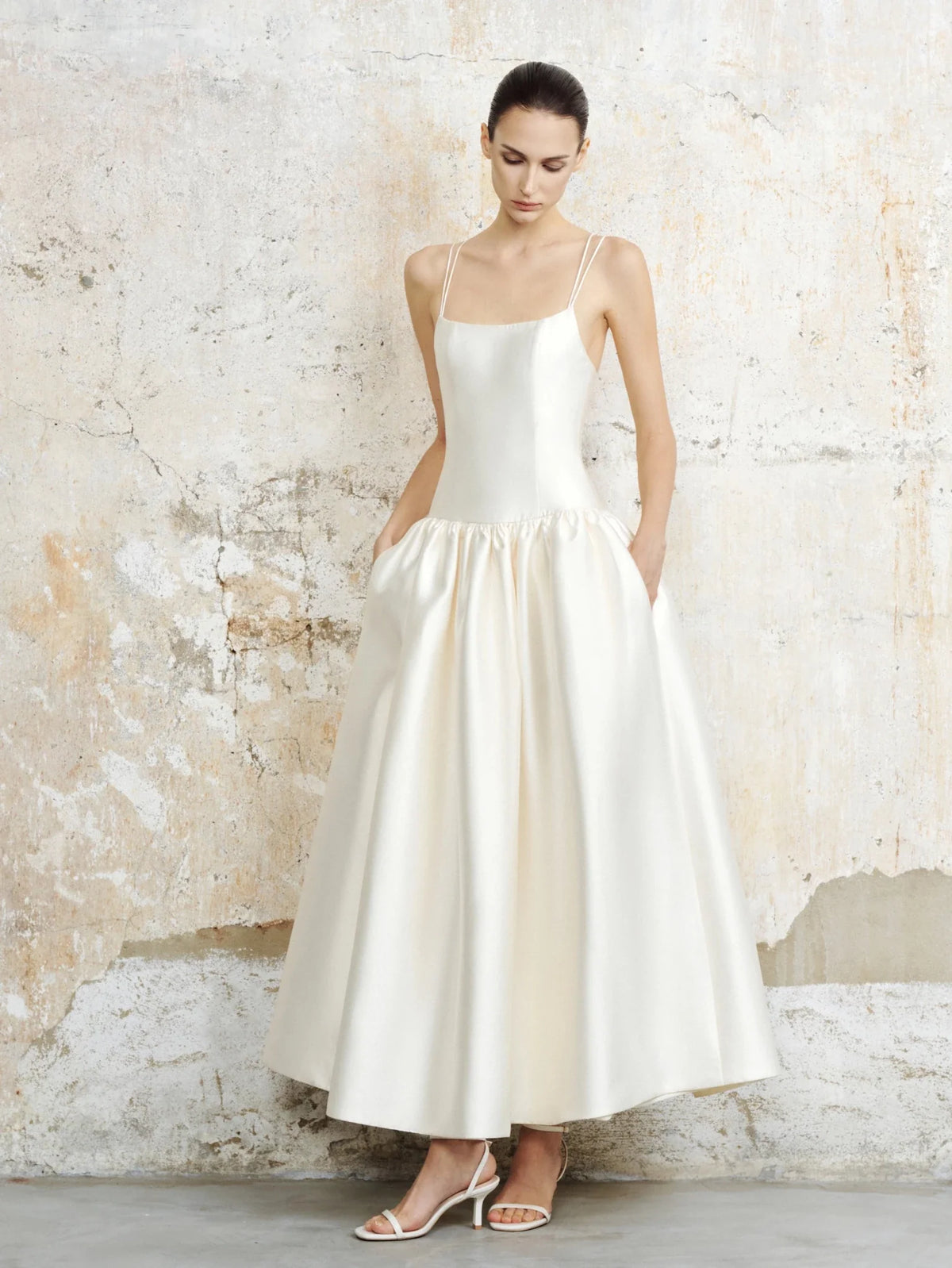 Elena Taffeta Basque Dress by COCOSIN