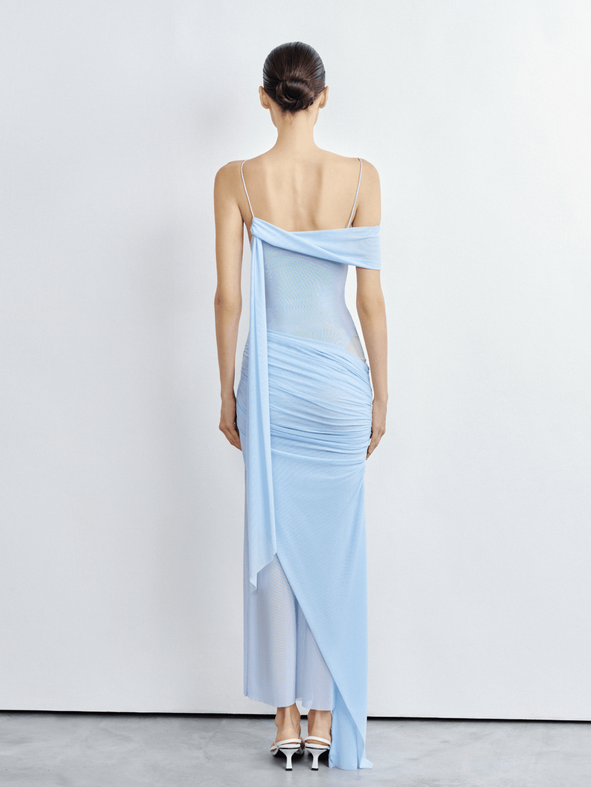 Elysia Asymmetric Mesh Dress by COCOSIN
