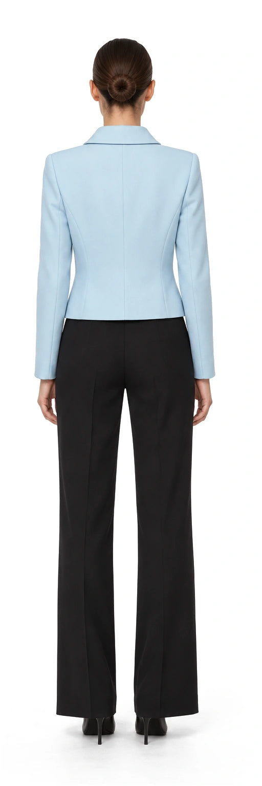 VEST TAFTA XANH ỐP NẮP TÚI, AI-rendered back view; rear details inferred where no source exists