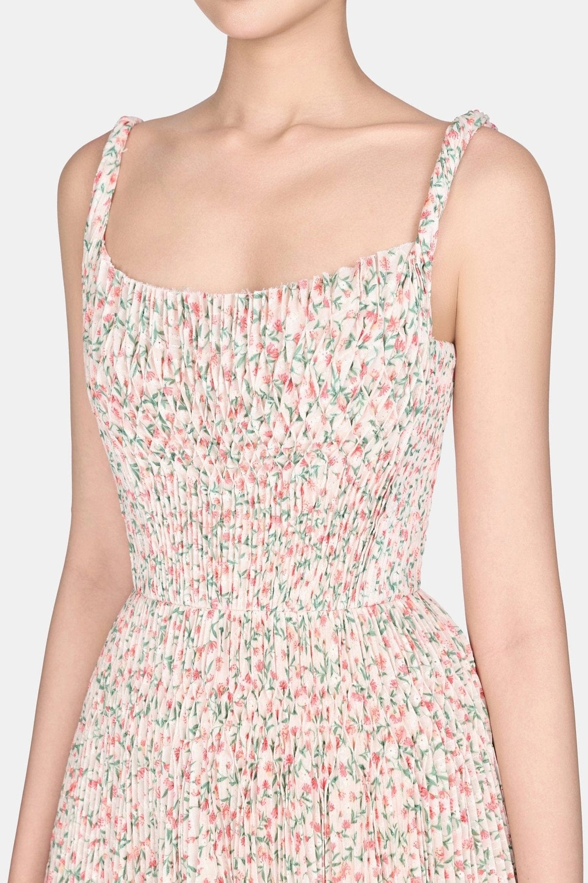 Floral Pleated Midi Dress by Montsand