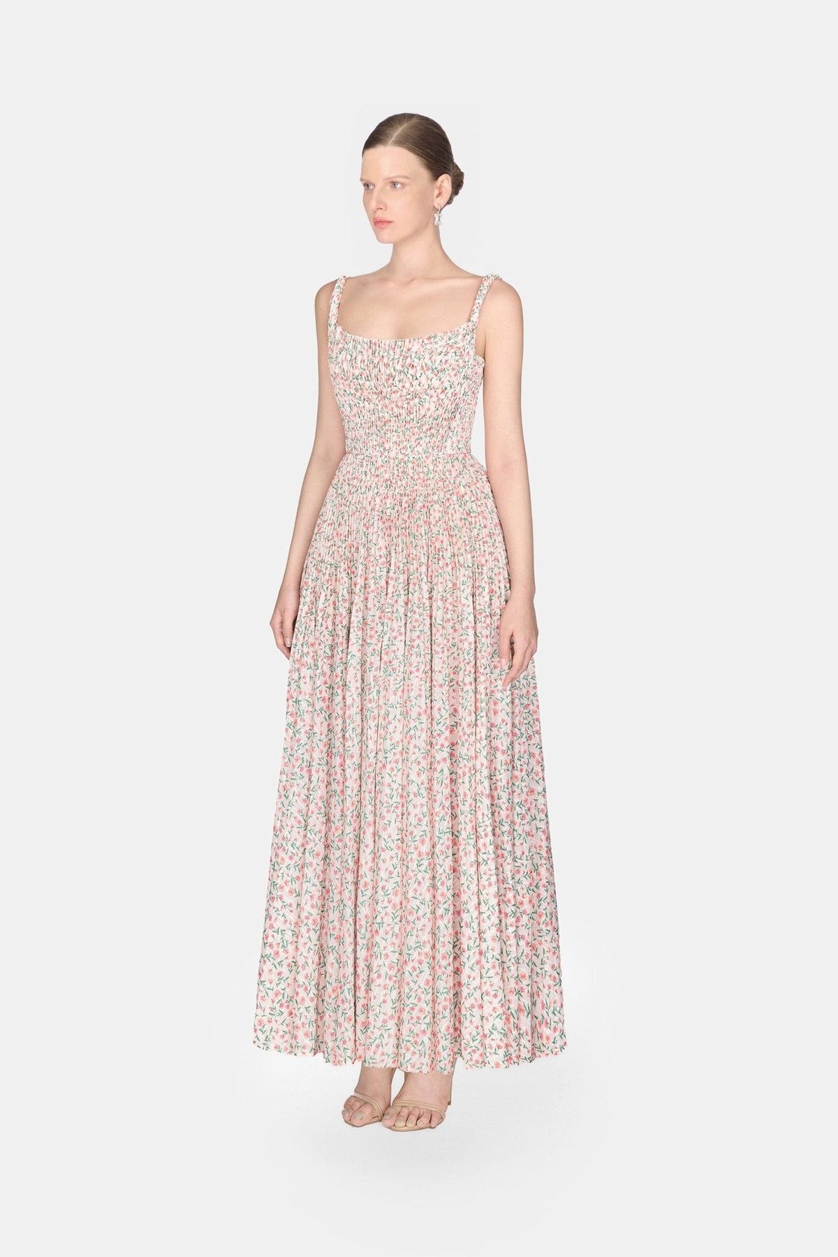 Floral Pleated Midi Dress by Montsand