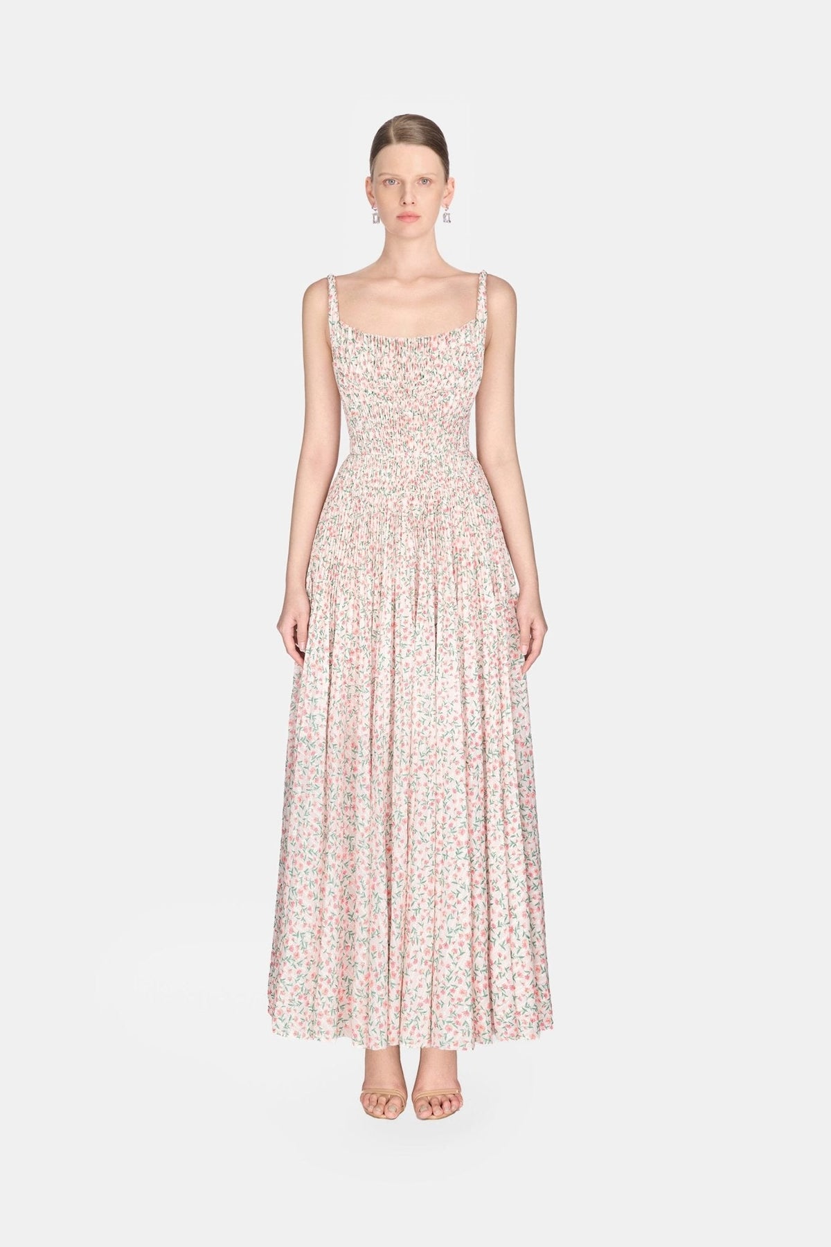 Floral Pleated Midi Dress by Montsand