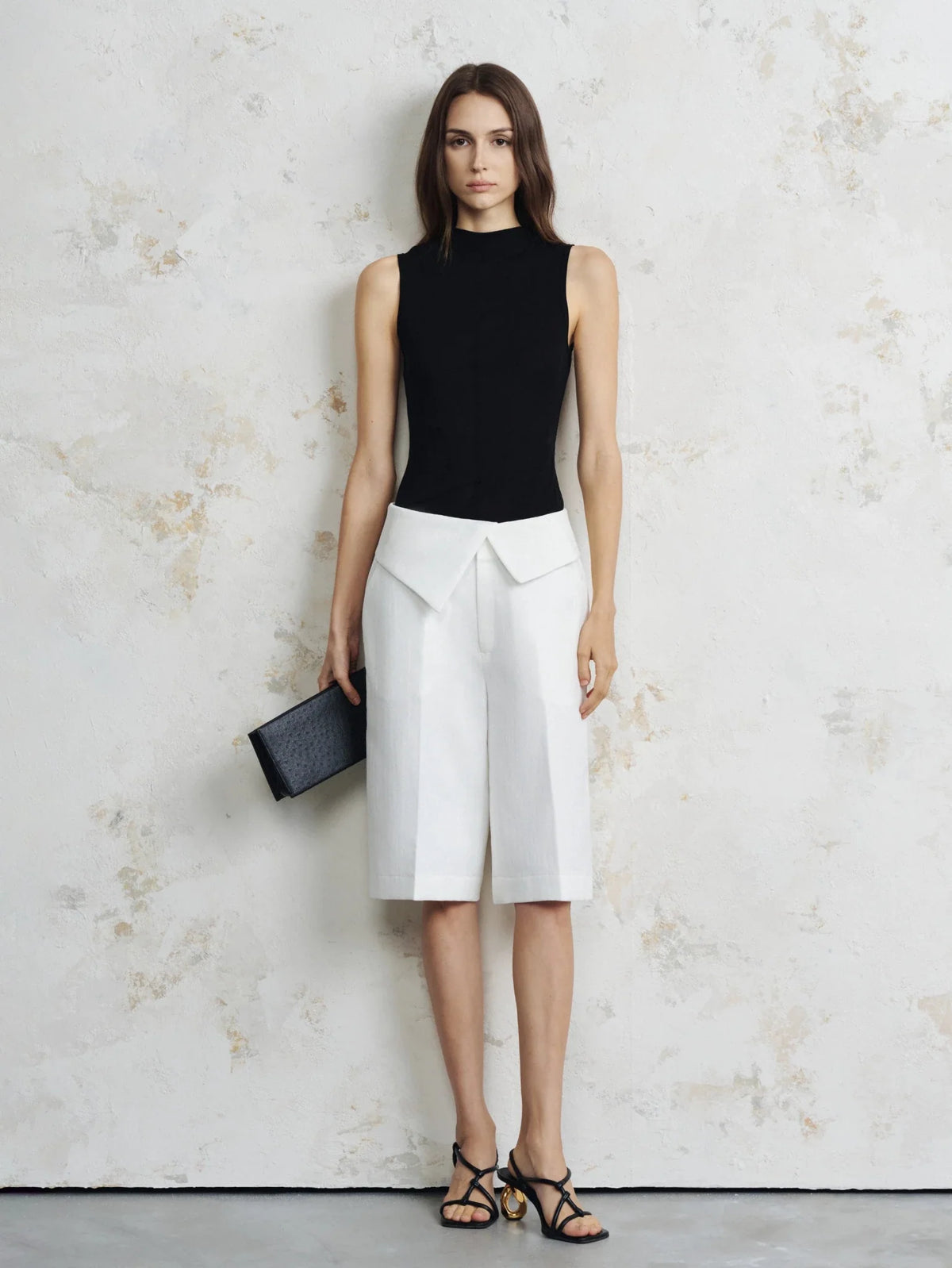 Fold-Over Bermuda Shorts by COCOSIN