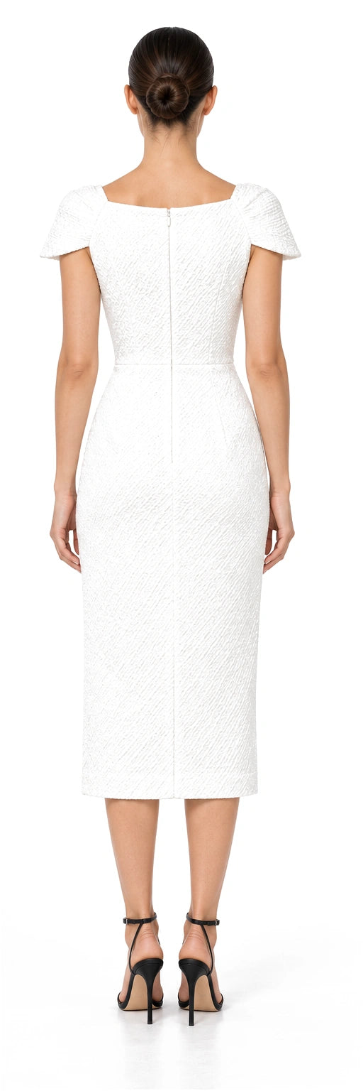 Elise Dress — FS2301204DIWOSI, AI-rendered back view; rear details inferred where no source exists