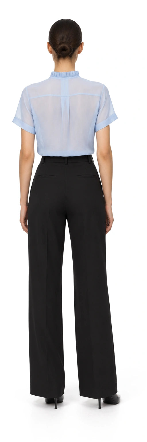 SM TƠ NHĂN XANH GHI XẾP LY NGỰC, AI-rendered back view; rear details inferred where no source exists