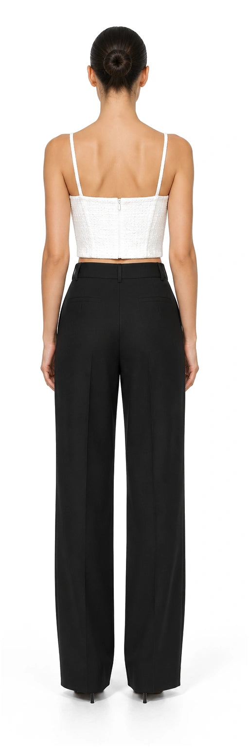 ÁO QUÂY 2 DÂY DẠ TWEED TRẮNG KT, AI-rendered back view; rear details inferred where no source exists