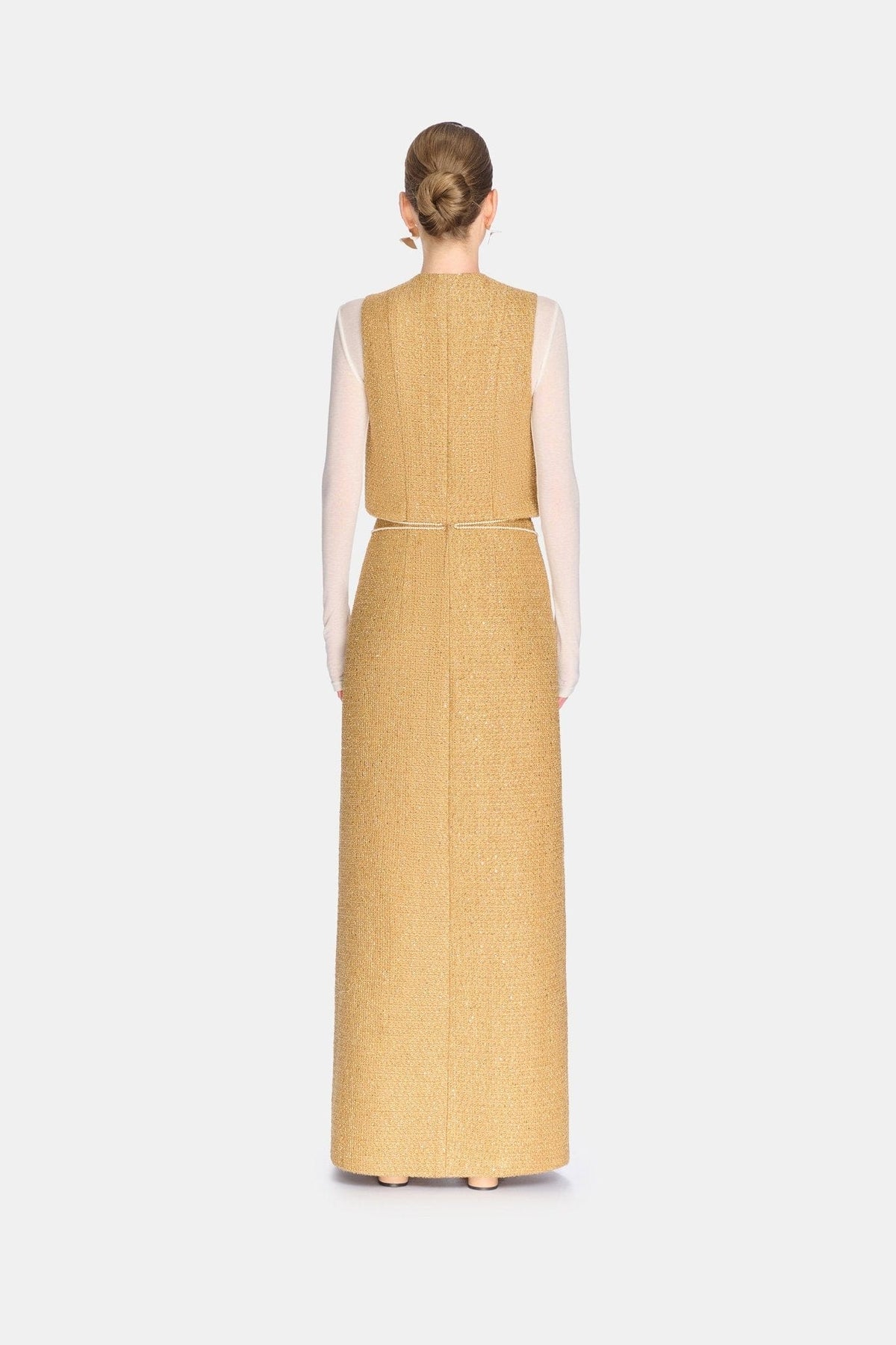 Gold Harmonia Tweed Dress by Montsand