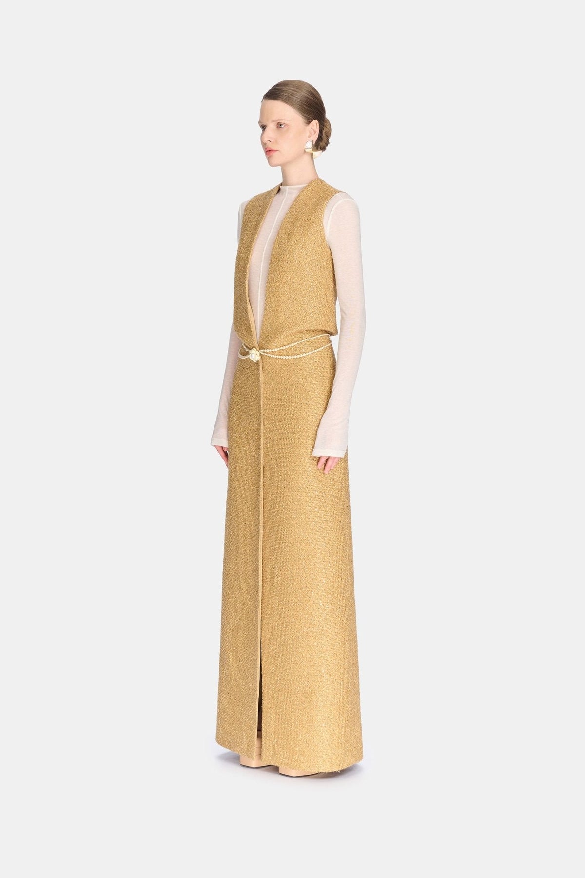 Gold Harmonia Tweed Dress by Montsand