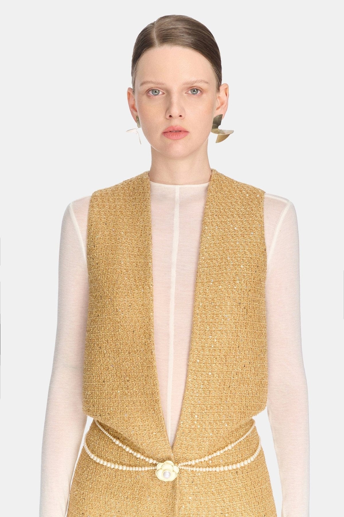 Gold Harmonia Tweed Dress by Montsand