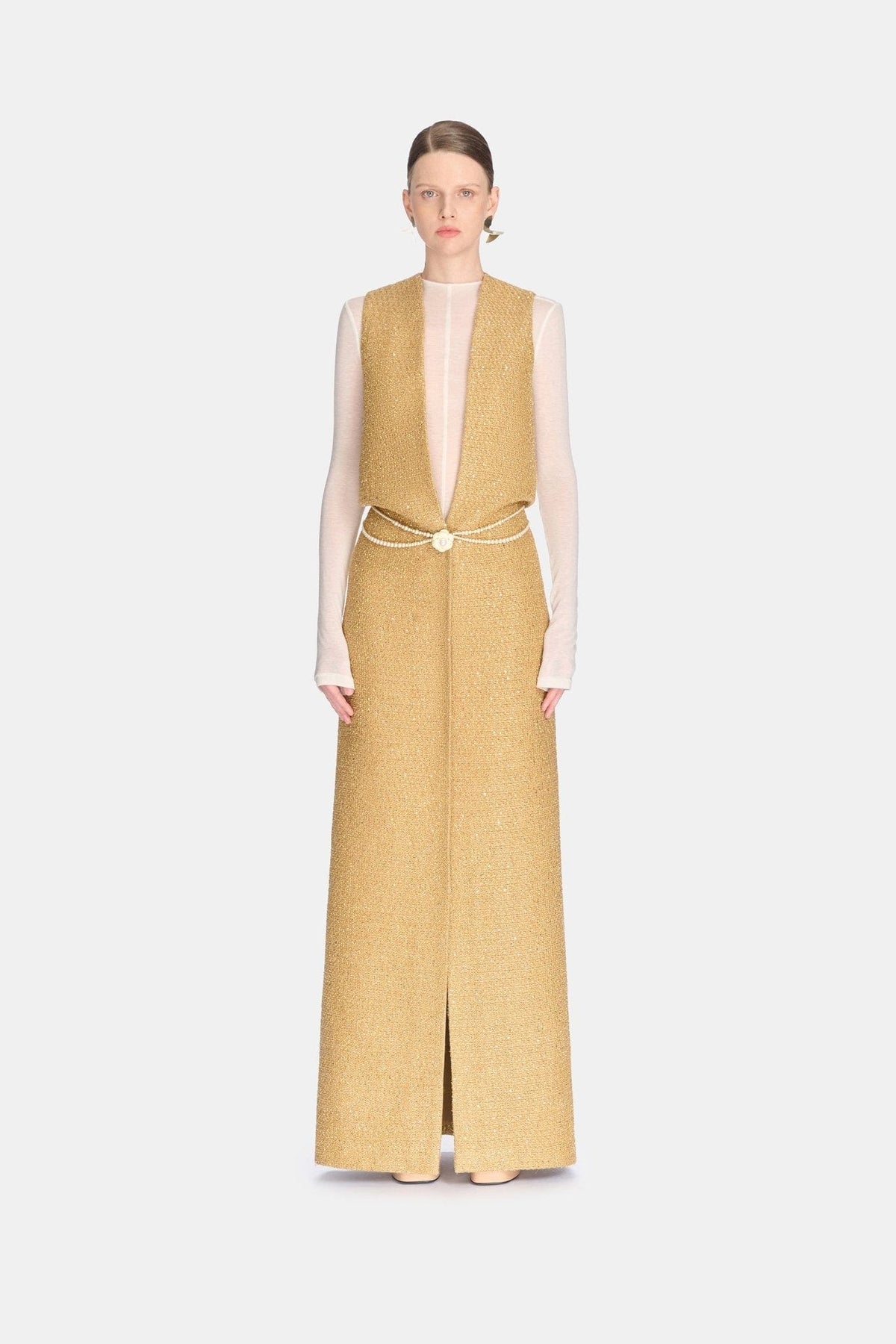 Gold Harmonia Tweed Dress by Montsand