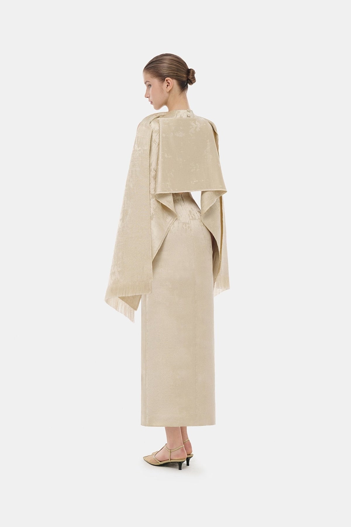Gold Tailored Scarf Midi Dress by Montsand