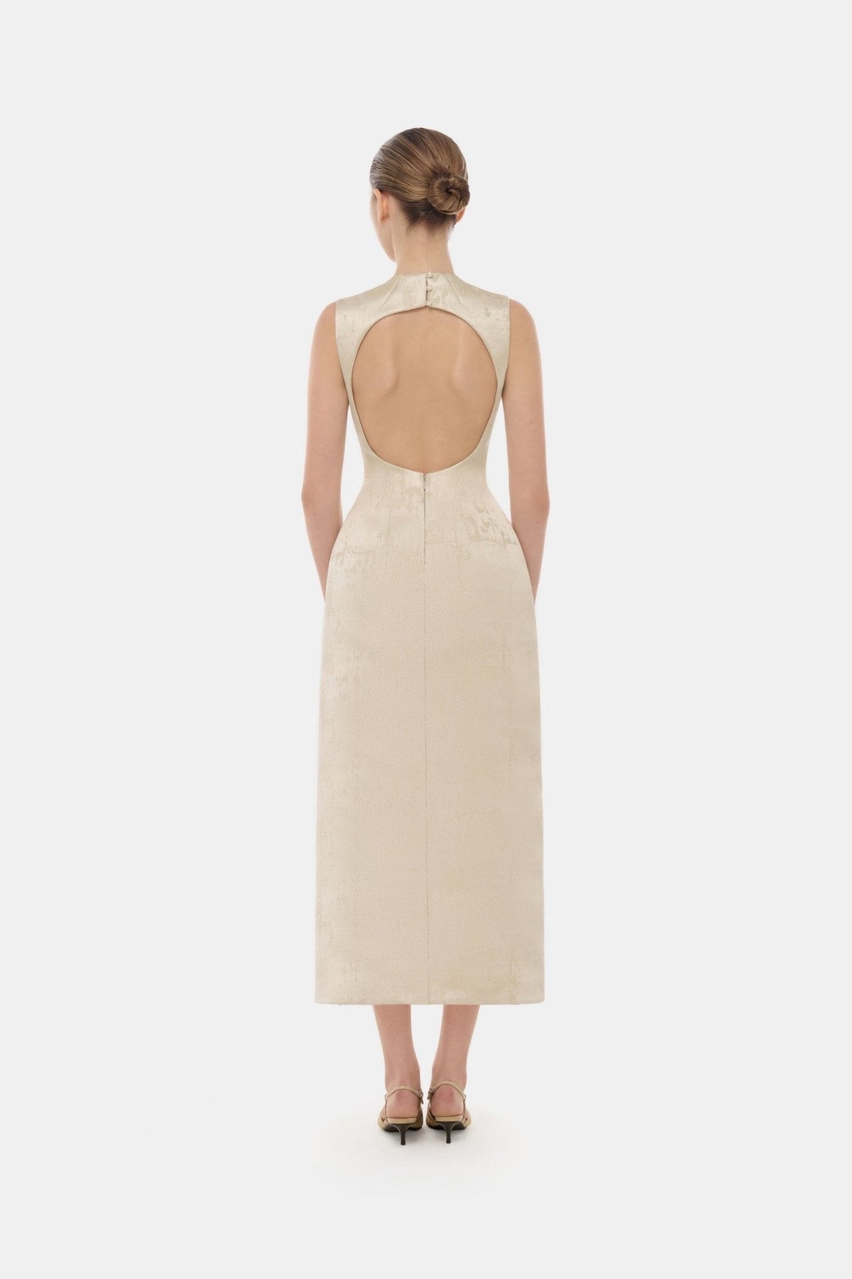 Gold Tailored Scarf Midi Dress by Montsand