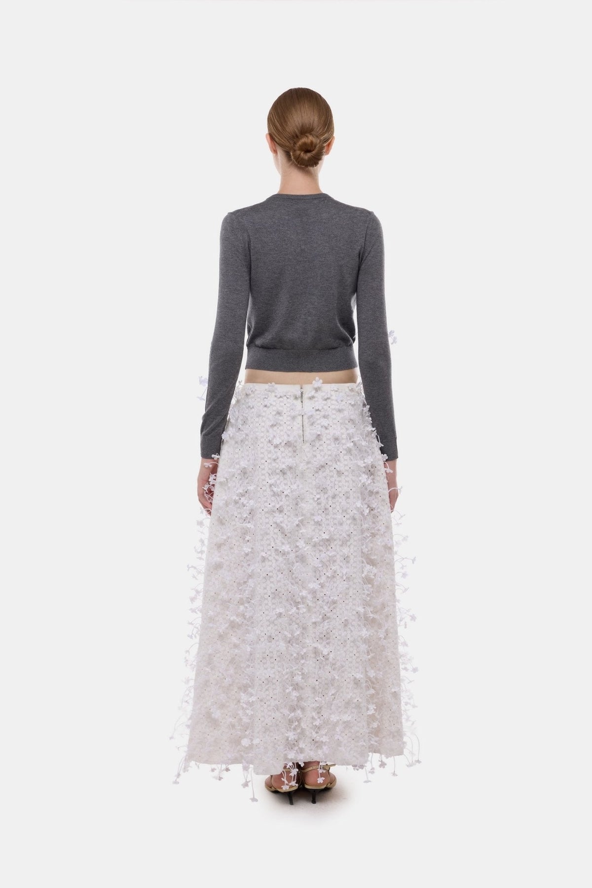 Grey 3D Floral Cardigan by Montsand