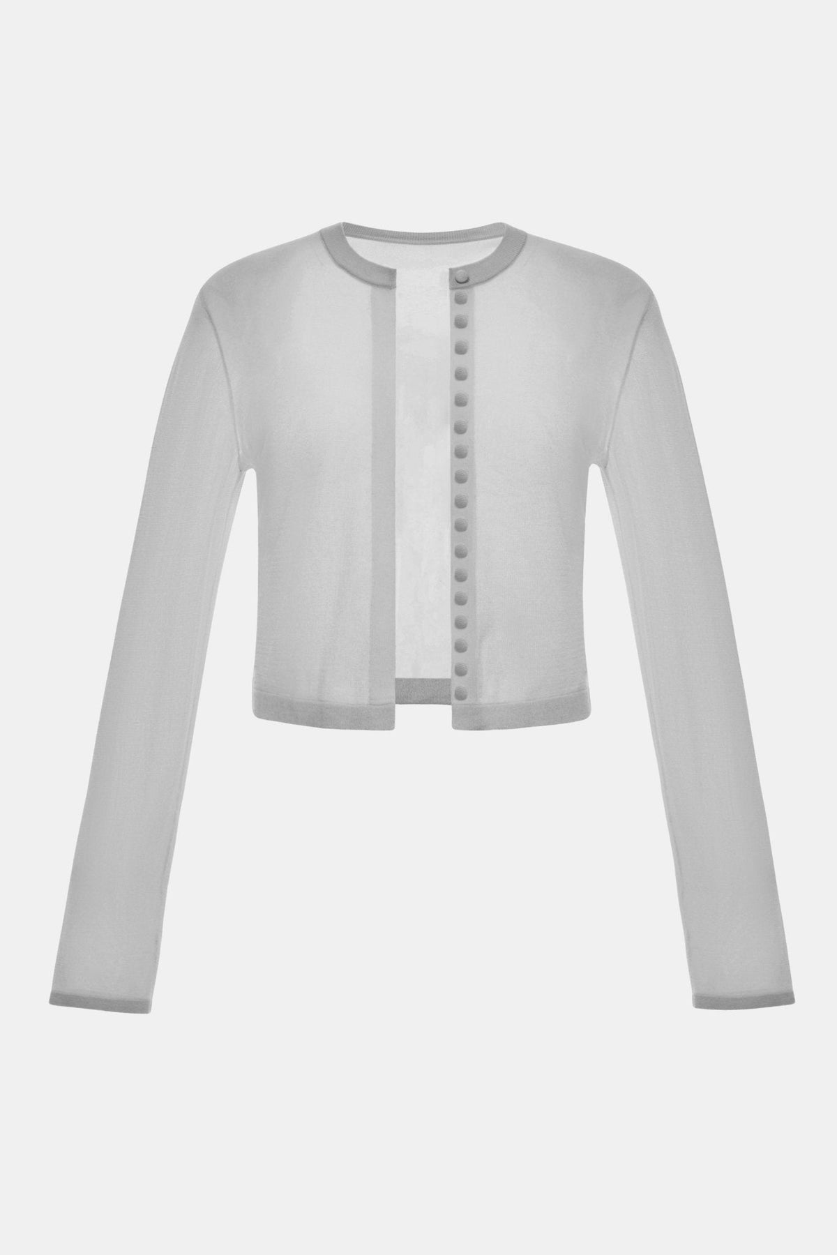 Grey Button-Up Crop Cardigan by Montsand