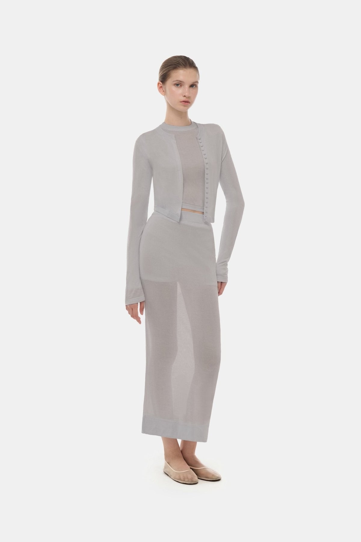 Grey Long Sleeve Top by Montsand