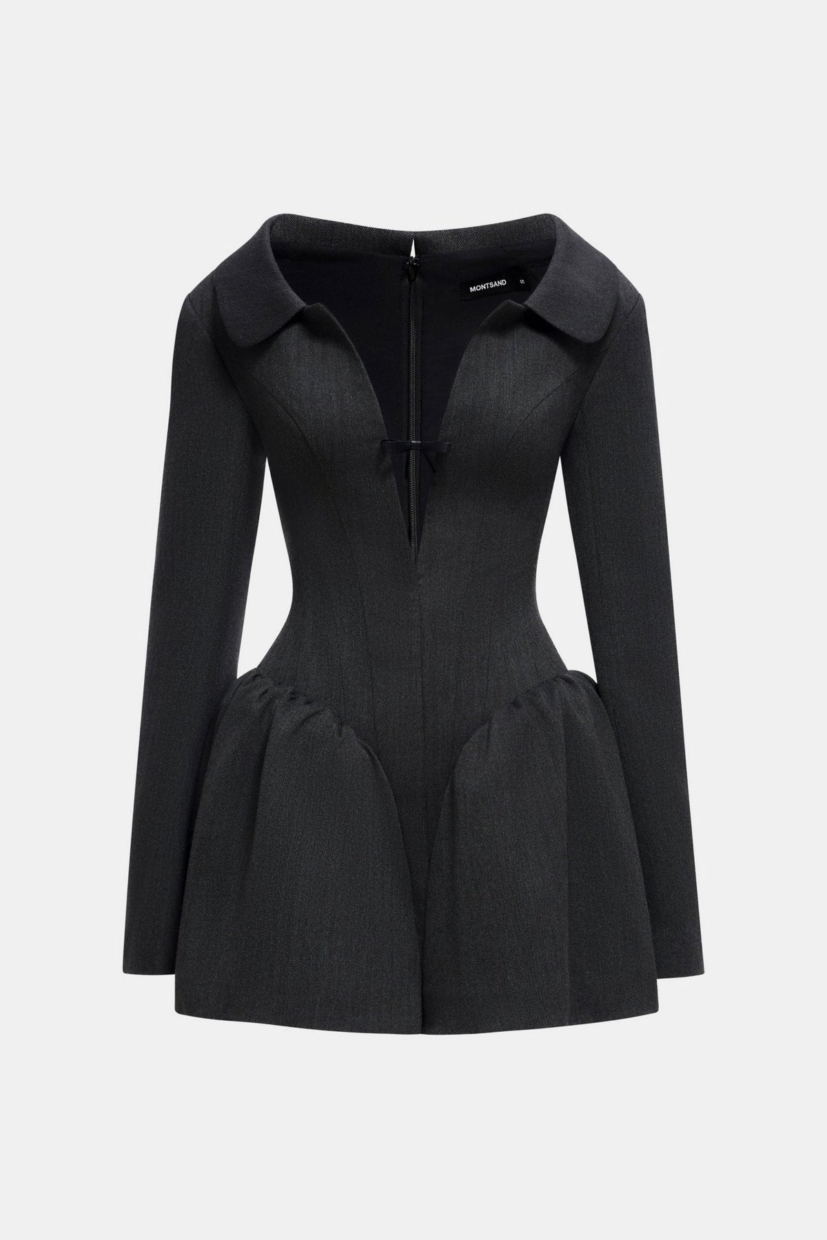 Grey Structured Peplum Dress by Montsand