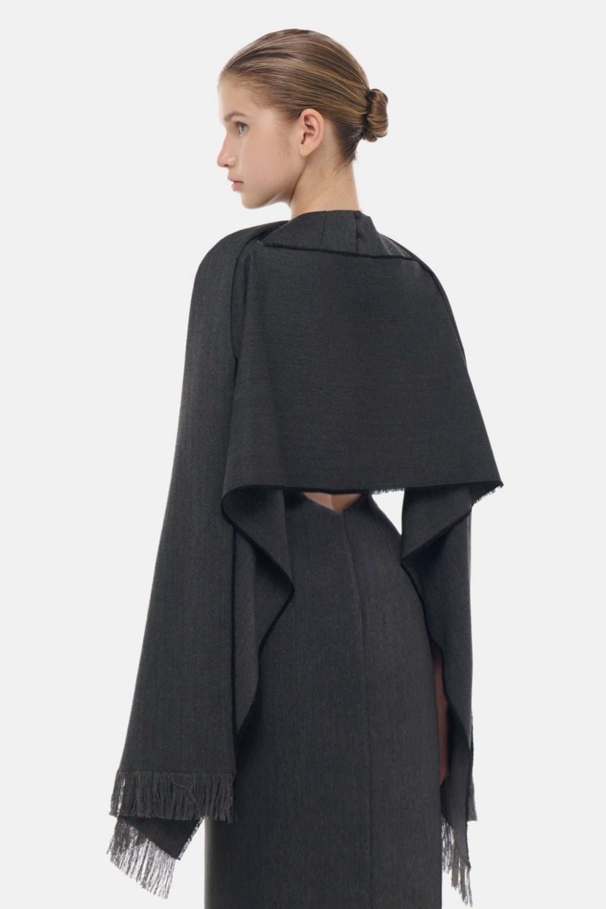 Grey Tailored Scarf Maxi Dress by Montsand